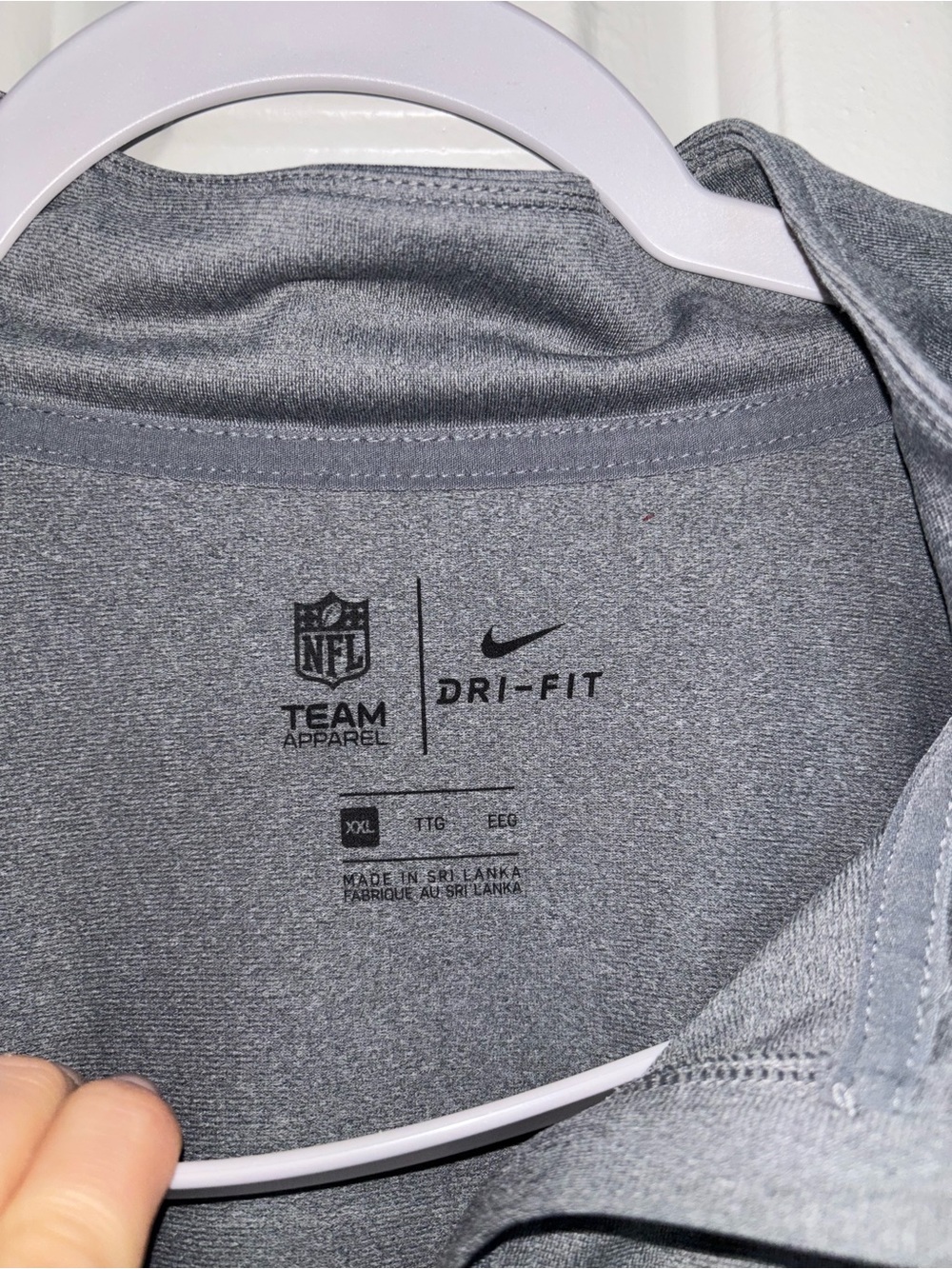 NFL Grey Heather Dri-FIT Zip Jacket